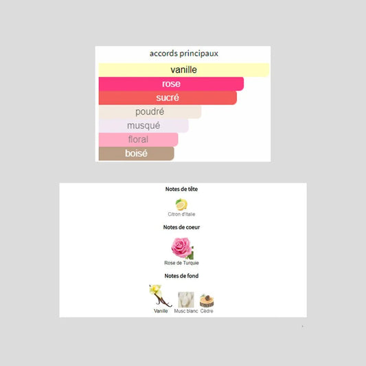 Rose Vanille Musc - Huile de Parfum en fiole sans alcool 10ml - Essence Pure